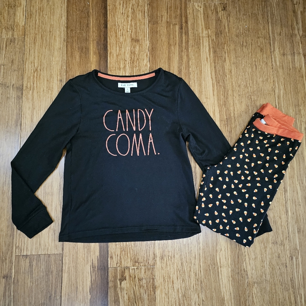 🎃 Rae Dunn Candy Coma Halloween Pajama Set Girls sz 10